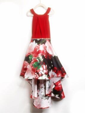 Speechless Girls' Halter Neck High Low Floral Tulle Party Dress Size 10
